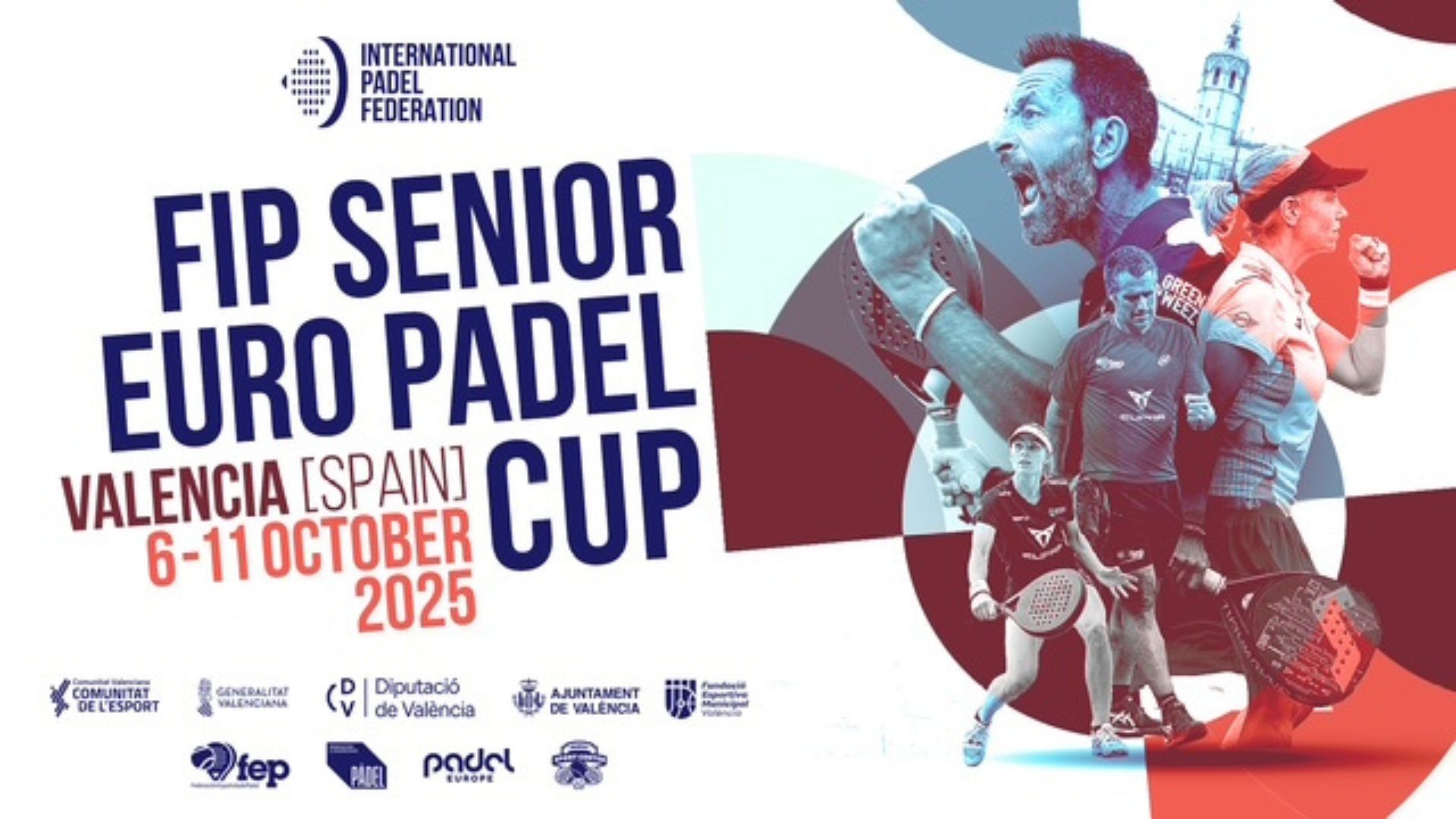 La FIP Senior Euro Padel Cup 2025 es trasllada a València, del 6 al 11 d'octubre