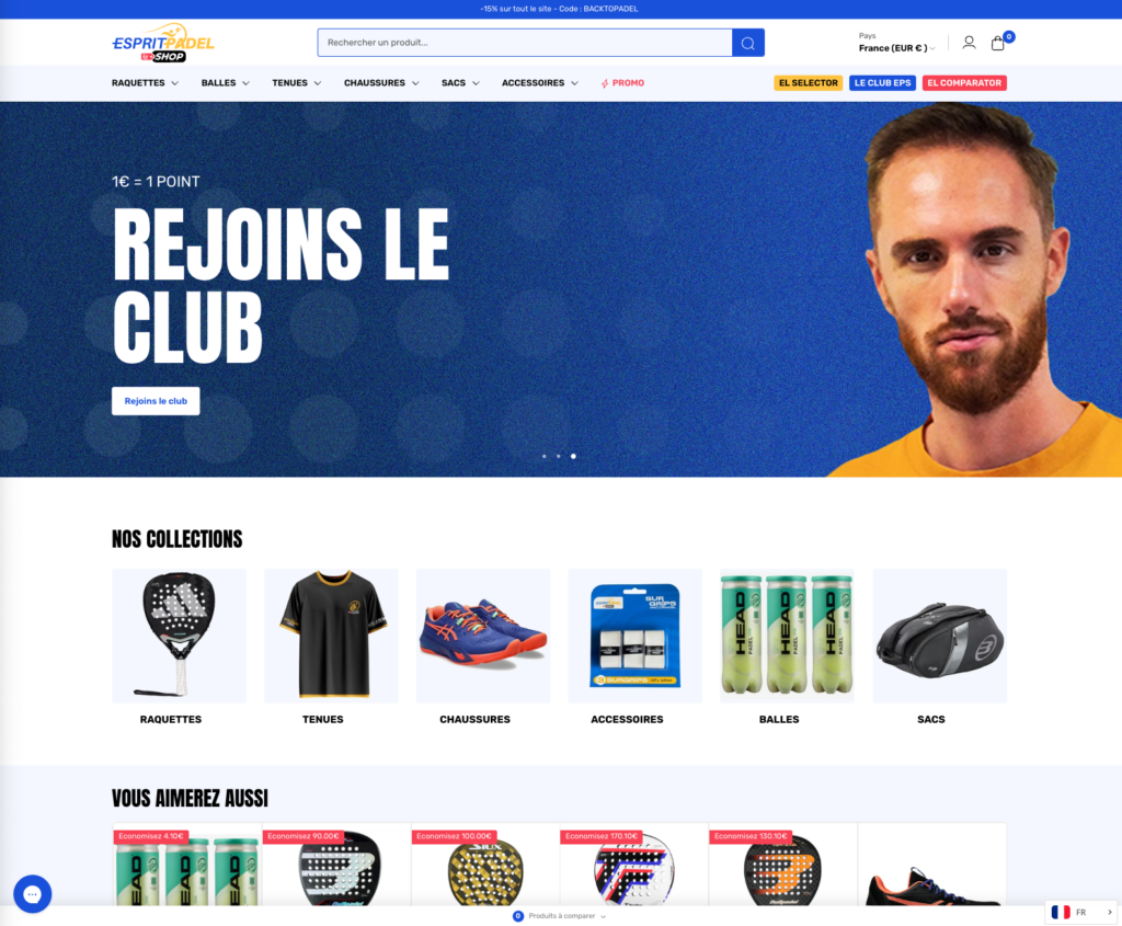 Esprit Padel Shop revela el seu nou lloc web amb les seves eines: El Selector / El Comparator