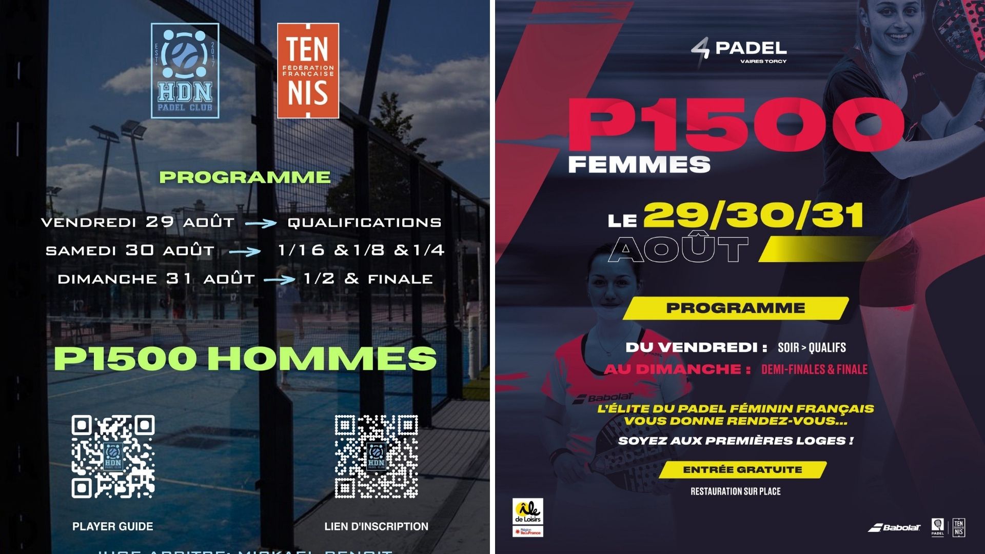 On veure les semifinals dels P1500 Haut de Nîmes i 4PADEL Vaires-Torcy ?