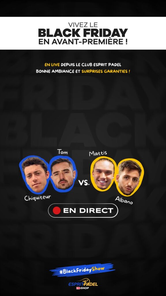 Esprit Padel Shop revela el seu Black Friday Show: un esdeveniment en directe que no et pots perdre