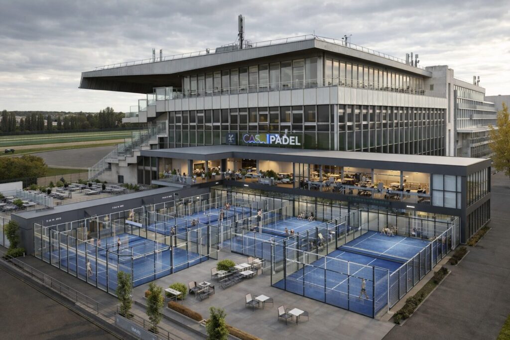 Casa Padel: el club de pádel indoor de 12 pistas en el corazón del proyecto global del hipódromo de Maisons-Laffitte