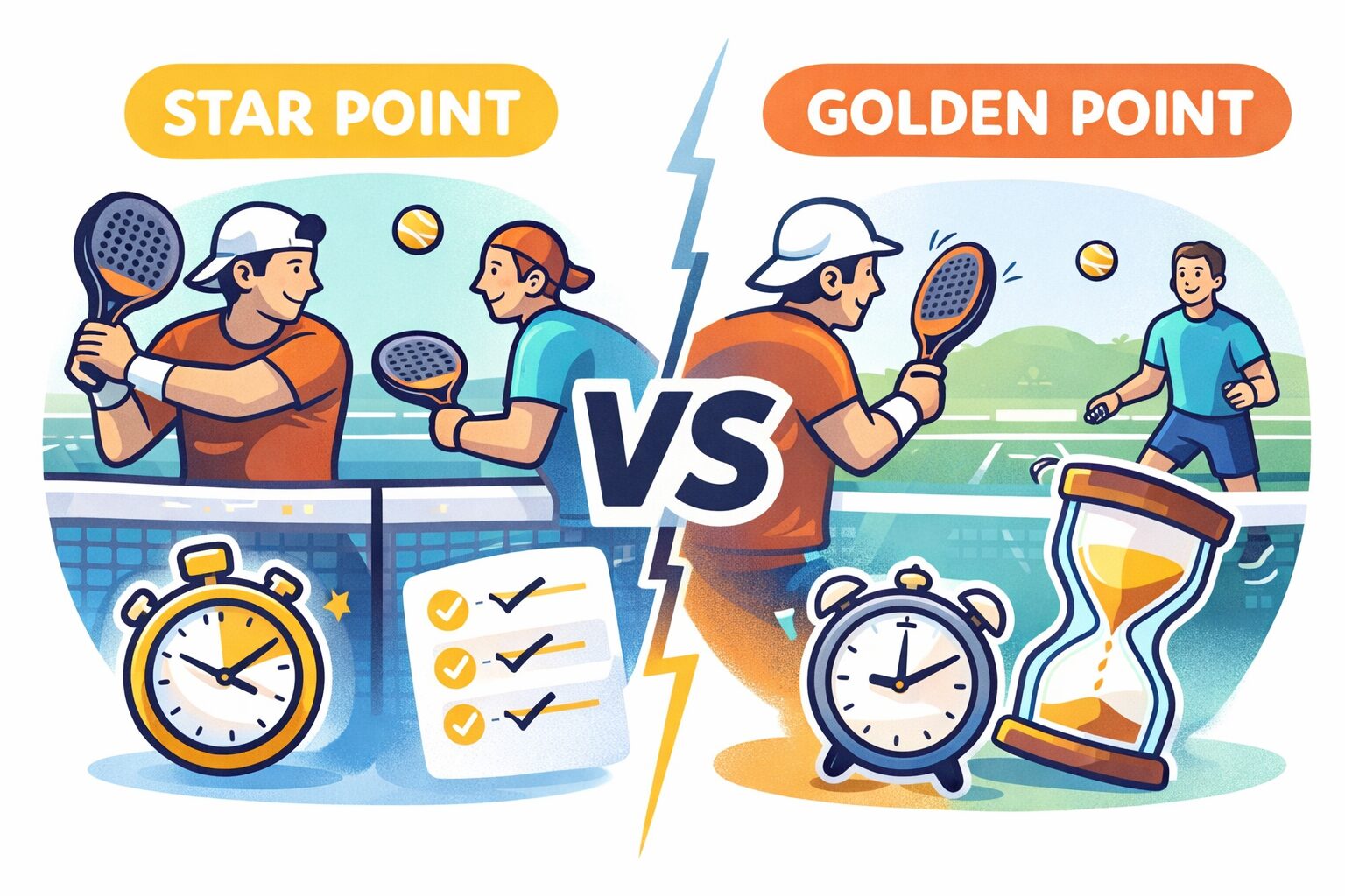 Formats de puntuació al pàdel: quin estalvi de temps real amb el Star Point davant el Golden Point?