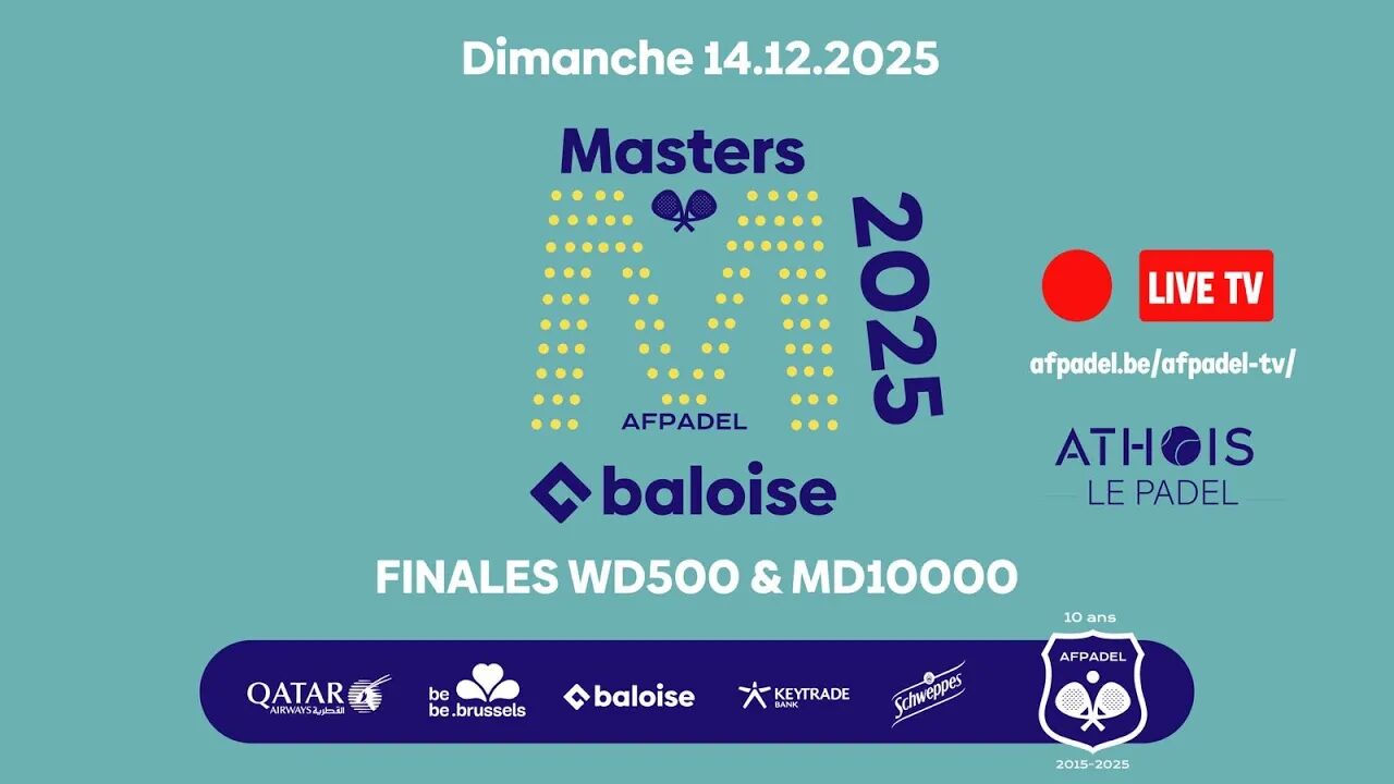 Masters Baloise AFPadel: els 416 millors jugadors llestos per concloure la temporada 2025